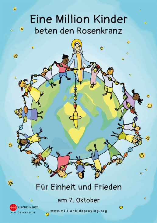 Eine Million Kinder beten den Rosenkranz Plakat Faltblatt 2025
