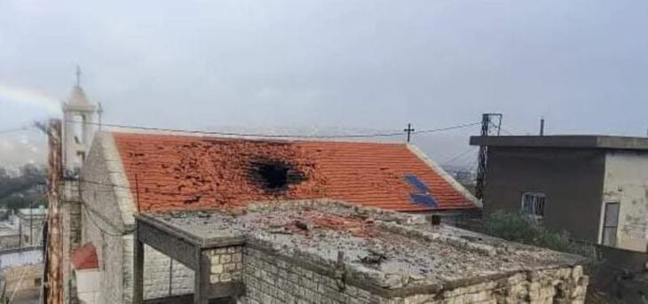Kirche beschädigt Yaroun Libanon